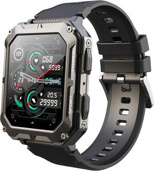 Gravity C20 Pro 1.83" Rugged Smartwatch, IP68 Waterproof (Black)